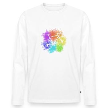 Racing bike colorful - Men's Premium Organic Long Sleeve Shirt - white - Front - Nico (187cm)