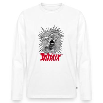 Asterix & Obelix - Asterix dynamique - T-shirt manches longues Premium bio Homme - blanc - Devant - Nico (187cm)