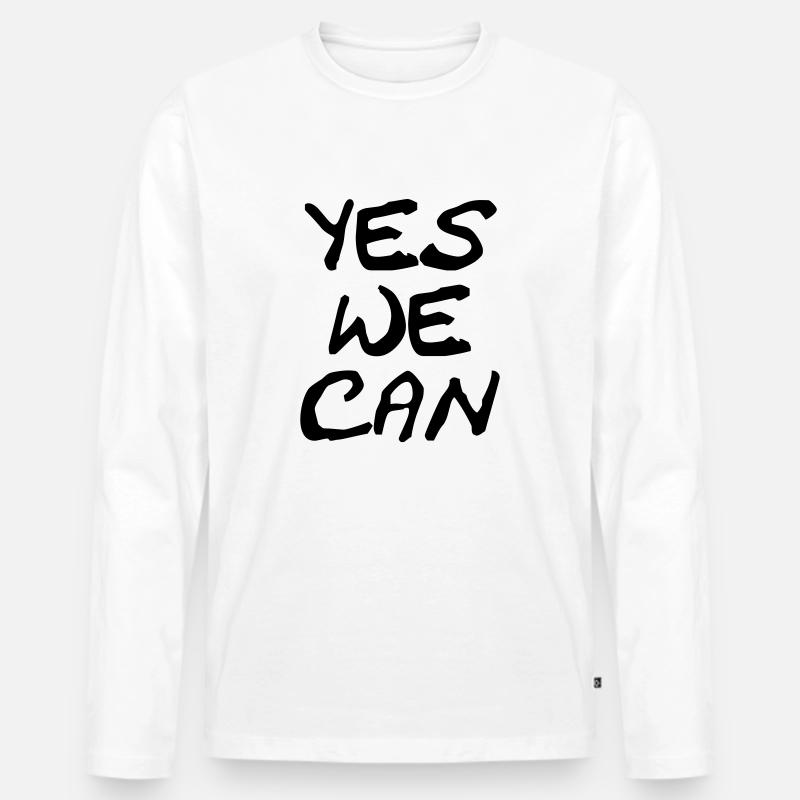 yes we can - Männer Premium Bio Langarmshirt - Weiß