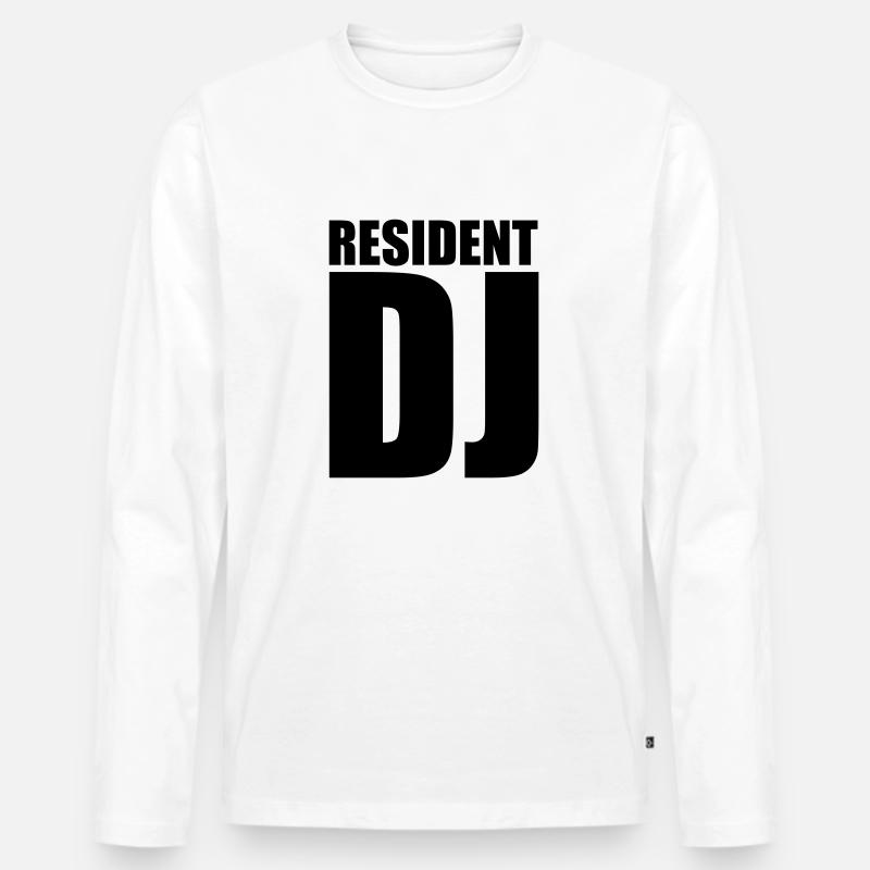 DJ - Männer Premium Bio Langarmshirt - Weiß