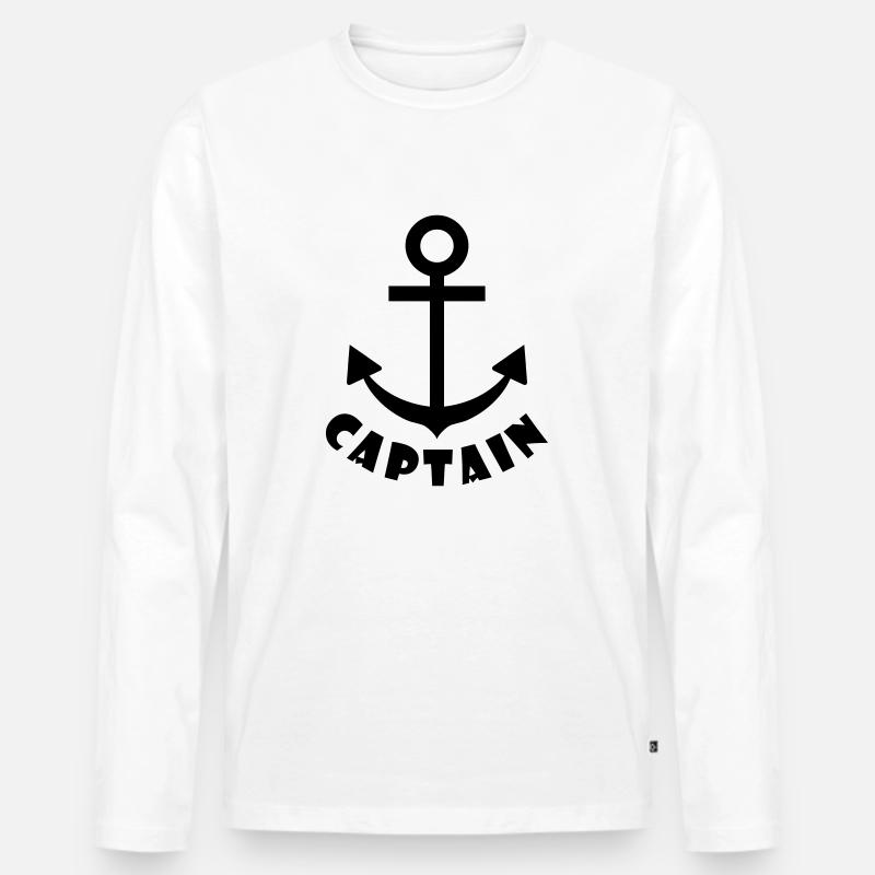 captain - Männer Premium Bio Langarmshirt - Weiß