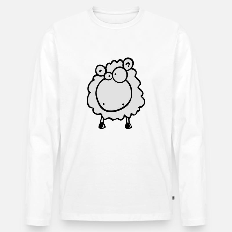 Doofes Schaf - Männer Premium Bio Langarmshirt - Weiß