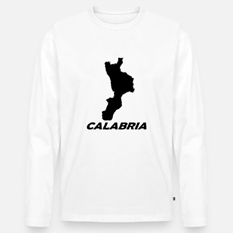calabria - Maglia a manica lunga ecologica premium da uomo - bianco