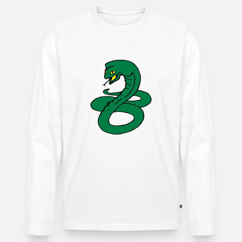 Cobra - Männer Premium Bio Langarmshirt - Weiß