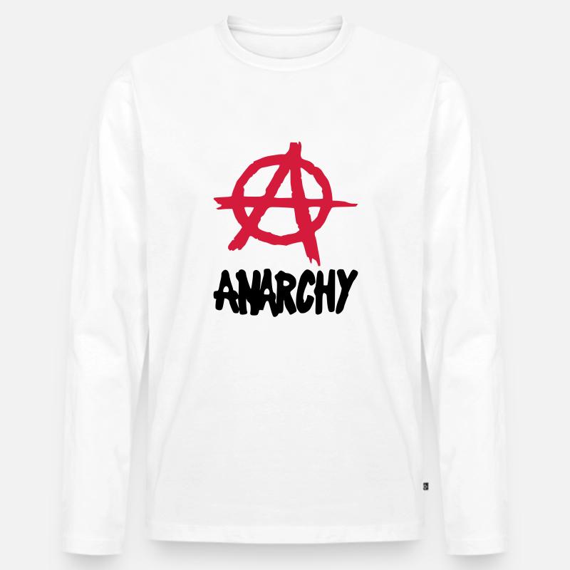 Anarchy__V002 - Männer Premium Bio Langarmshirt - Weiß
