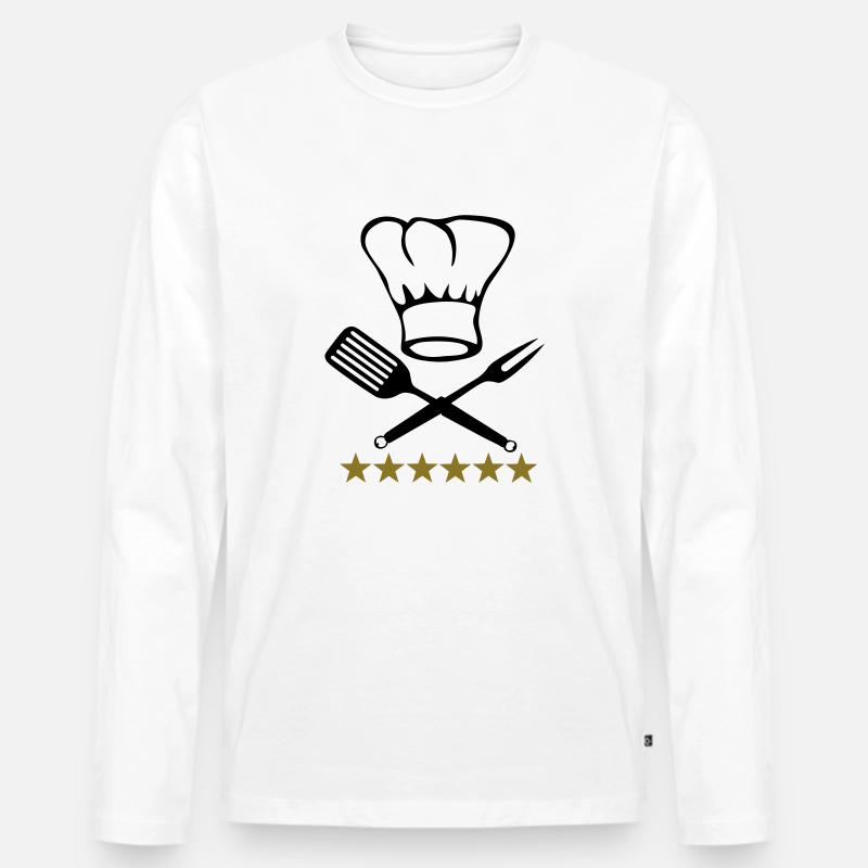 Kochen - Männer Premium Bio Langarmshirt - Weiß