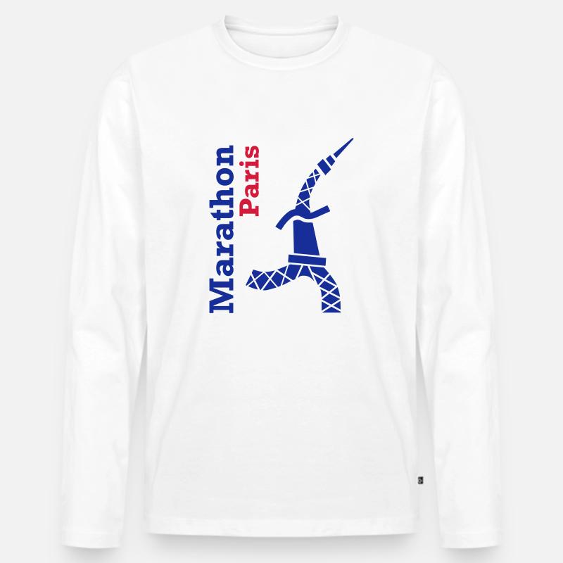 paris_marathon_eiffeltour - Männer Premium Bio Langarmshirt - Weiß