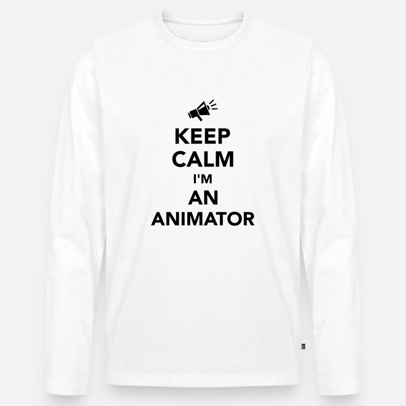 Animateur - Männer Premium Bio Langarmshirt - Weiß
