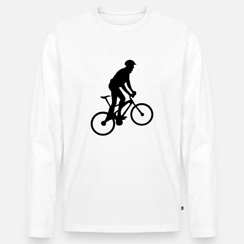 Radfahrenm Radfahrer 1 - Männer Premium Bio Langarmshirt - Weiß
