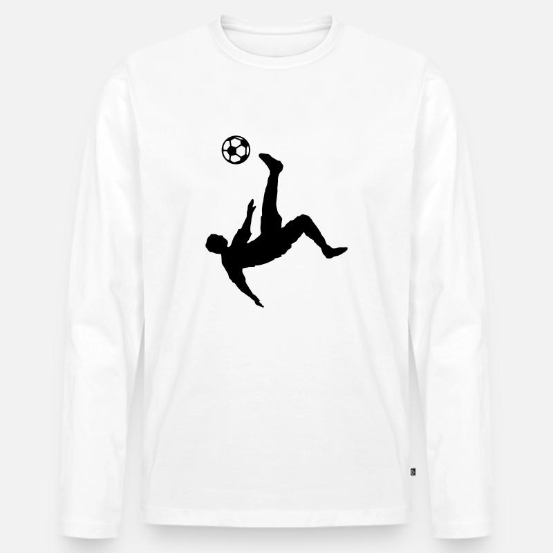 Fußball - Fallrückzieher - Männer Premium Bio Langarmshirt - Weiß