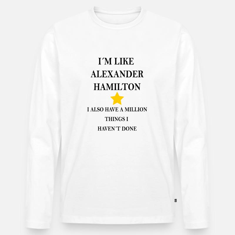 Hamilton - Männer Premium Bio Langarmshirt - Weiß