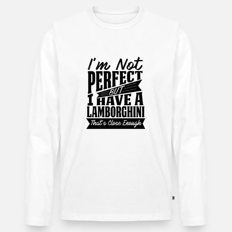 PERFEKT MIT LAMBO B. - Männer Premium Bio Langarmshirt - Weiß
