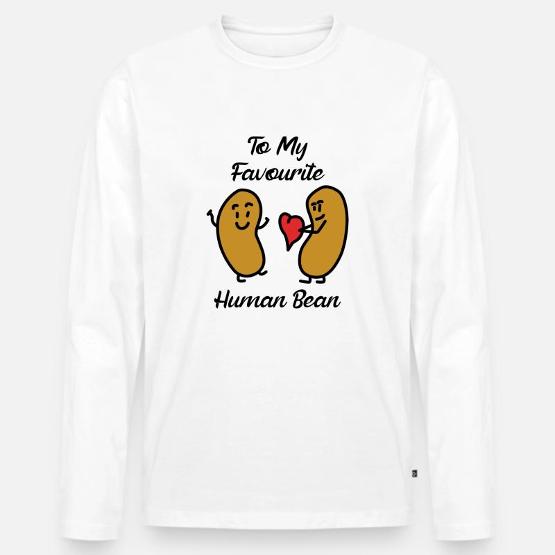 Human Bean - Männer Premium Bio Langarmshirt - Weiß