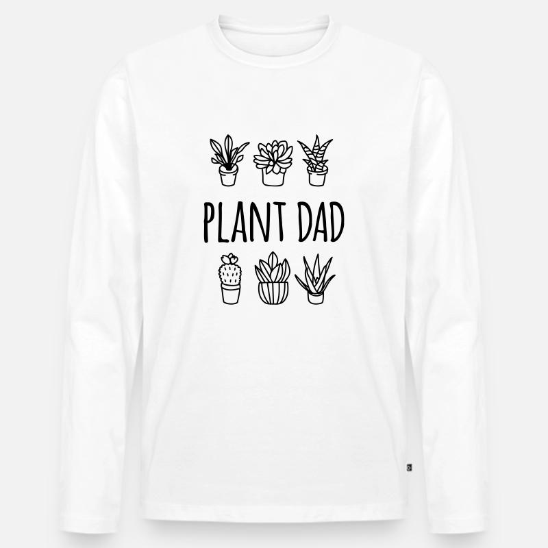Plant Dad - Männer Premium Bio Langarmshirt - Weiß