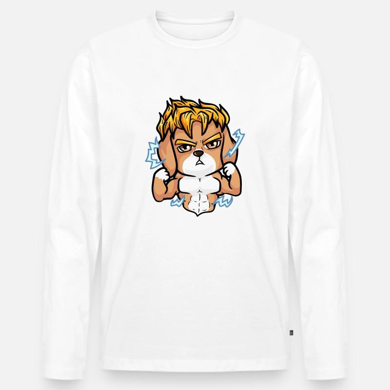 Superheld - Männer Premium Bio Langarmshirt - Weiß
