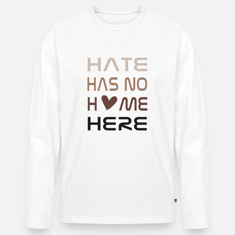 Hate has no home here - Männer Premium Bio Langarmshirt - Weiß