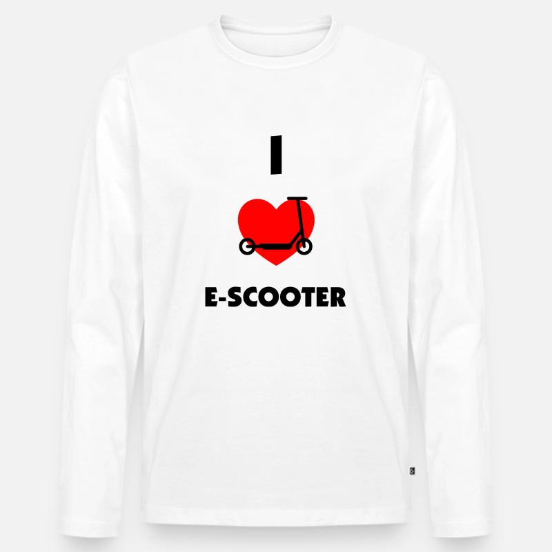 E-Scooter E-Roller Scooter - Männer Premium Bio Langarmshirt - Weiß