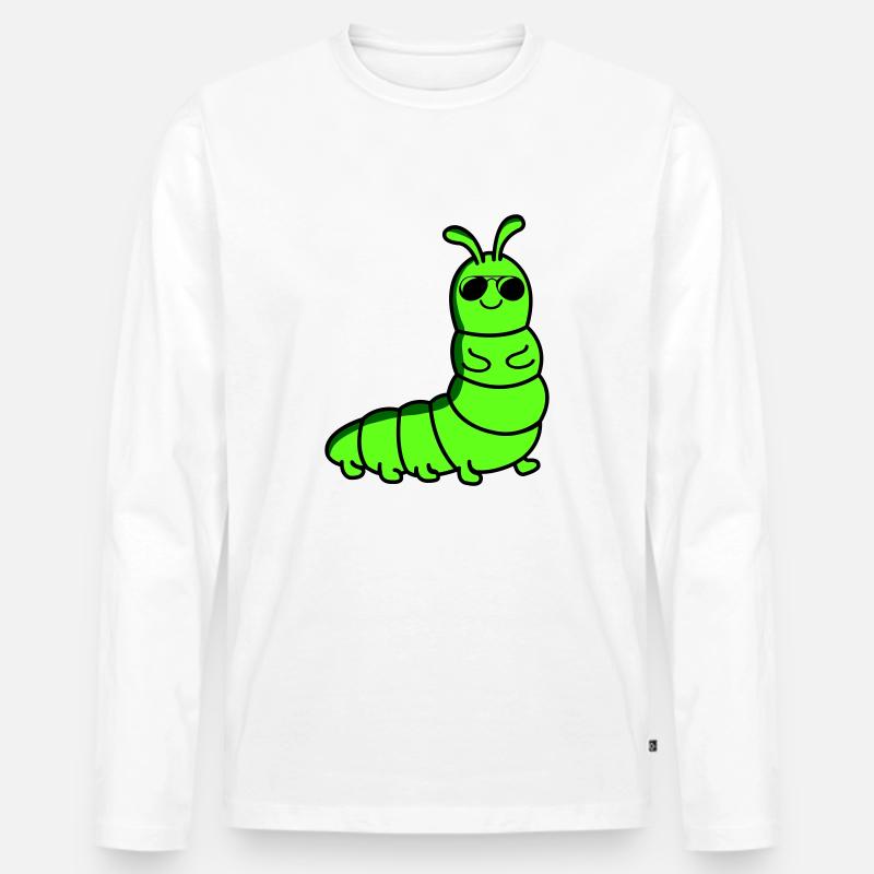 raupe cool - Männer Premium Bio Langarmshirt - Weiß