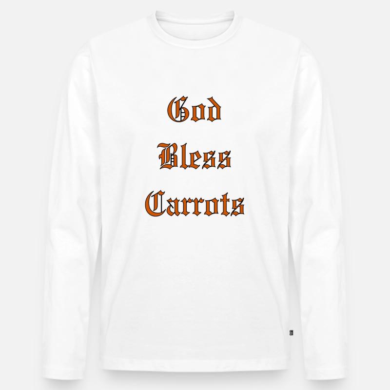 GodBlessCarrots - Männer Premium Bio Langarmshirt - Weiß