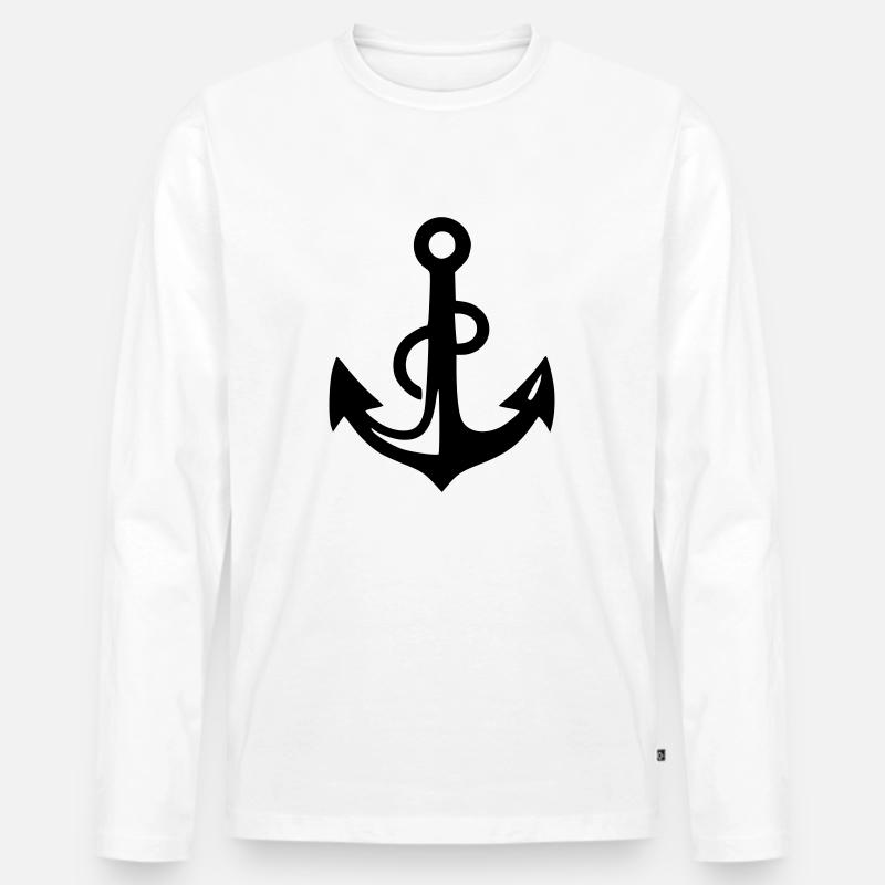 Anker für das Boot - Männer Premium Bio Langarmshirt - Weiß