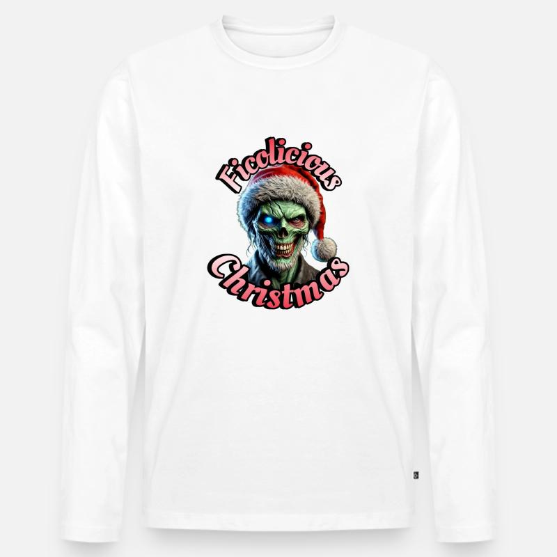 Ficolicious Christmas - Männer Premium Bio Langarmshirt - Weiß