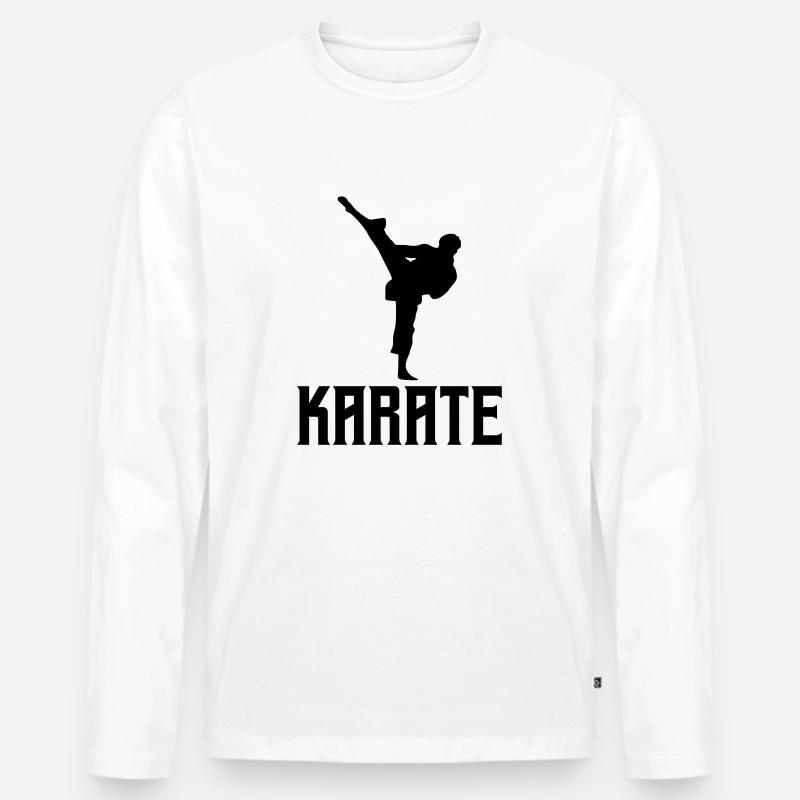 karate - Männer Premium Bio Langarmshirt - Weiß