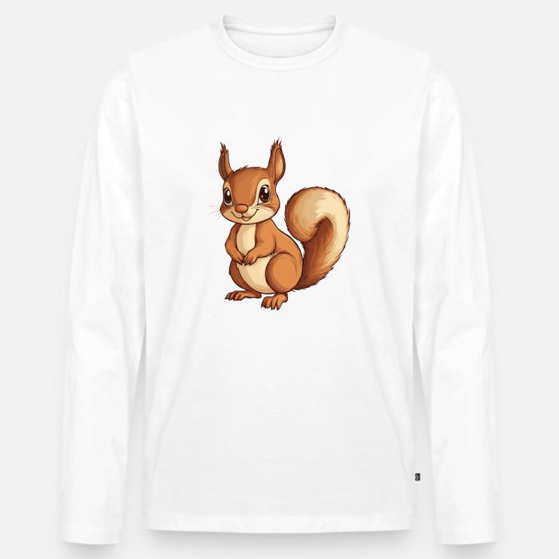 Eichhörnchen - Männer Premium Bio Langarmshirt - Weiß