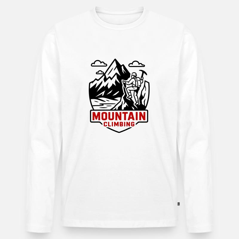 Bergsteigen Berge - Männer Premium Bio Langarmshirt - Weiß