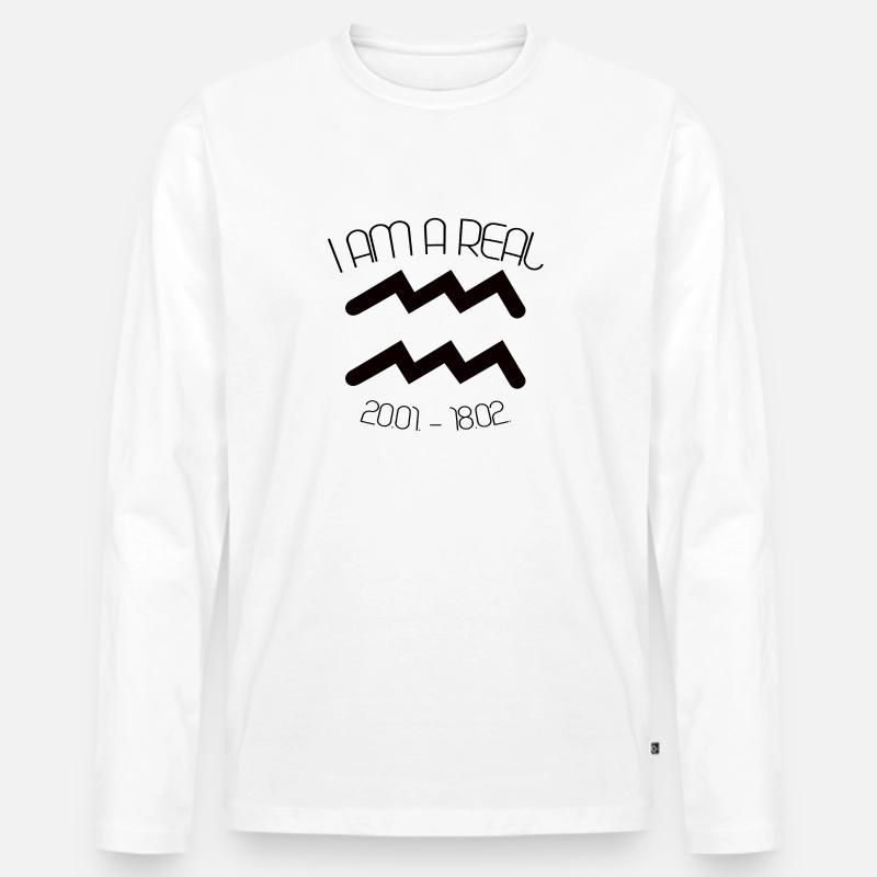 WASSERMANN STERNZEICHEN - Männer Premium Bio Langarmshirt - Weiß
