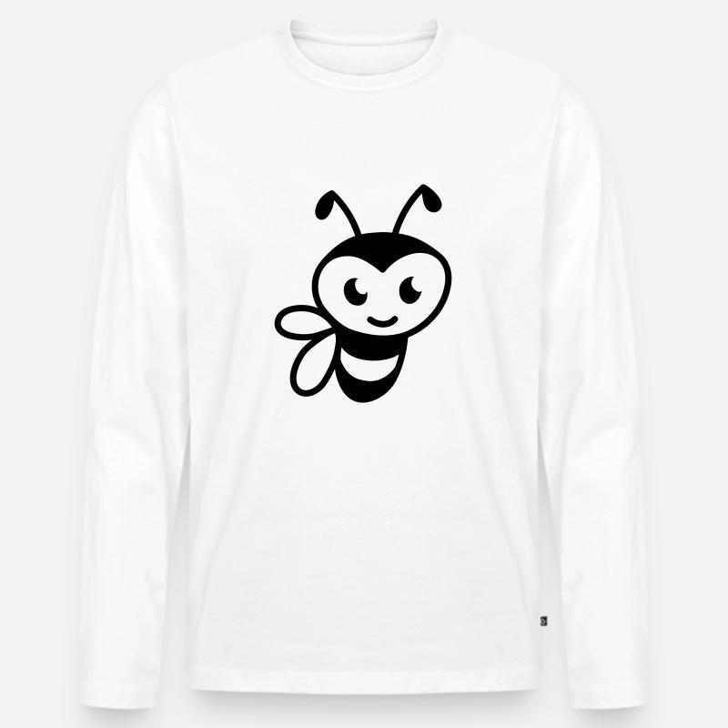 Sweet Bee - Männer Premium Bio Langarmshirt - Weiß