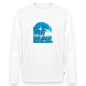 Rave the wave Phalomis - Männer Premium Bio Langarmshirt - Weiß - Vorne - Nico (187cm)