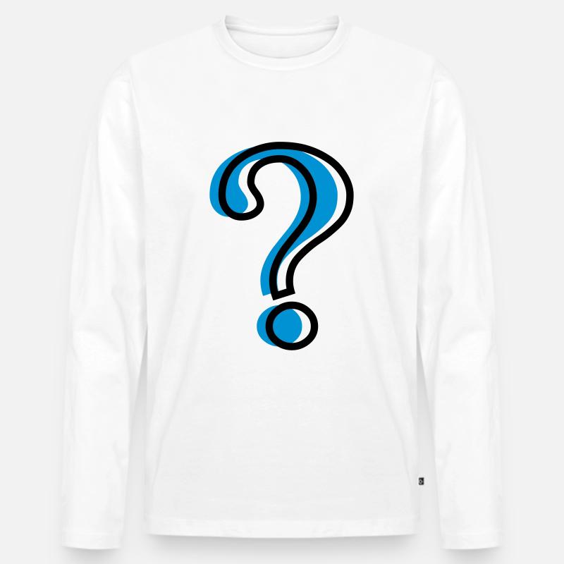 Fragezeichen ? - Männer Premium Bio Langarmshirt - Weiß