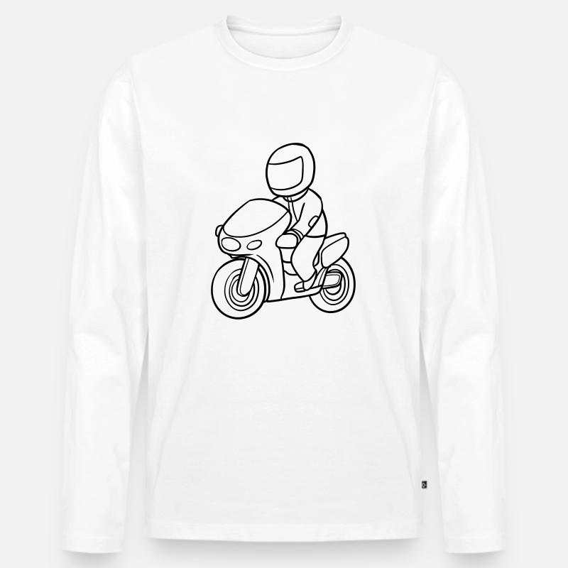 Motorradfahrer - Männer Premium Bio Langarmshirt - Weiß