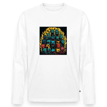 Monster - Männer Premium Bio Langarmshirt - Weiß - Vorne - Nico (187cm)