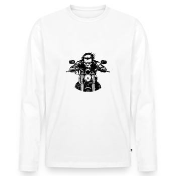 33. Geburtstag Ich gebe Vollgas seit 1991 - Männer Premium Bio Langarmshirt - Weiß - Vorne - Nico (187cm)