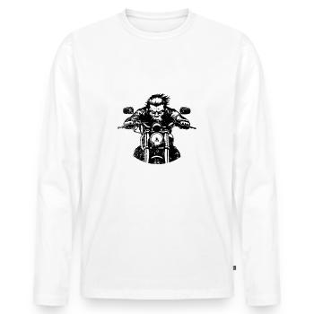 40. Geburtstag Ich gebe Vollgas seit 1985 - Männer Premium Bio Langarmshirt - Weiß - Vorne - Nico (187cm)