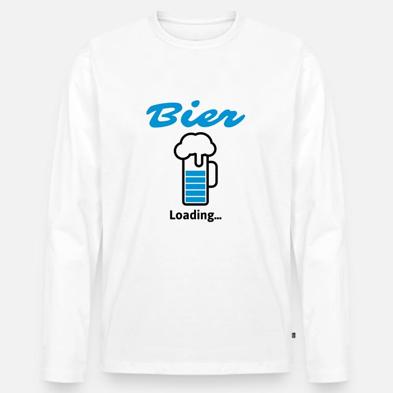Bier Loading... - Männer Premium Bio Langarmshirt - Weiß