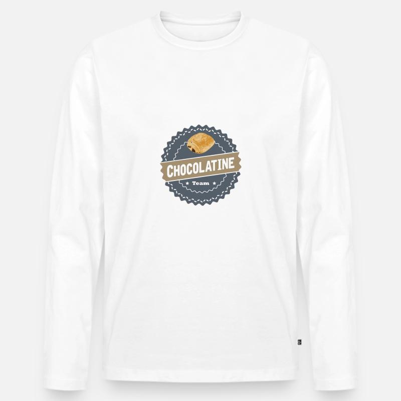 Schokoladen-Team 01 - Männer Premium Bio Langarmshirt - Weiß
