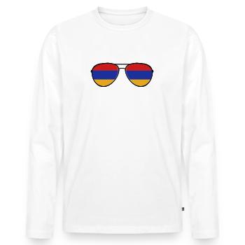 Armenia Armenia Sunglasses Armenian Flag Flag - Men's Premium Organic Long Sleeve Shirt - white - Front - Nico (187cm)