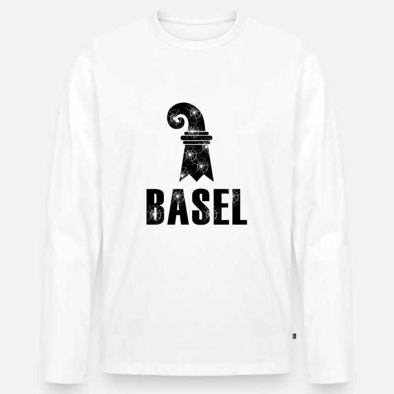 Basel - Männer Premium Bio Langarmshirt - Weiß