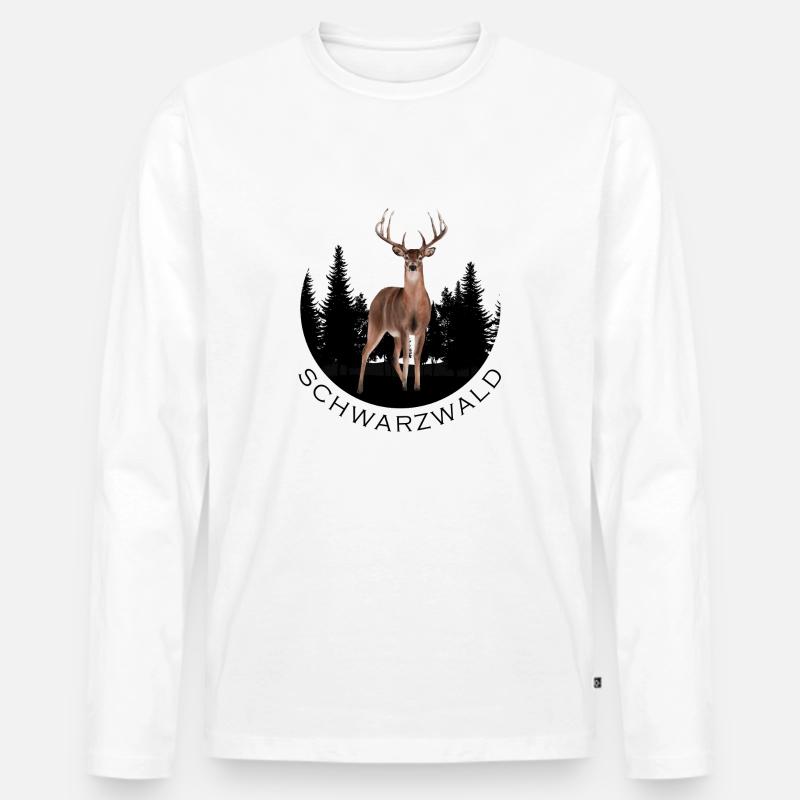Schwarzwald - Männer Premium Bio Langarmshirt - Weiß