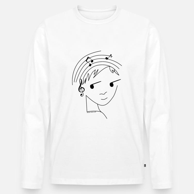 Die Musik - Männer Premium Bio Langarmshirt - Weiß