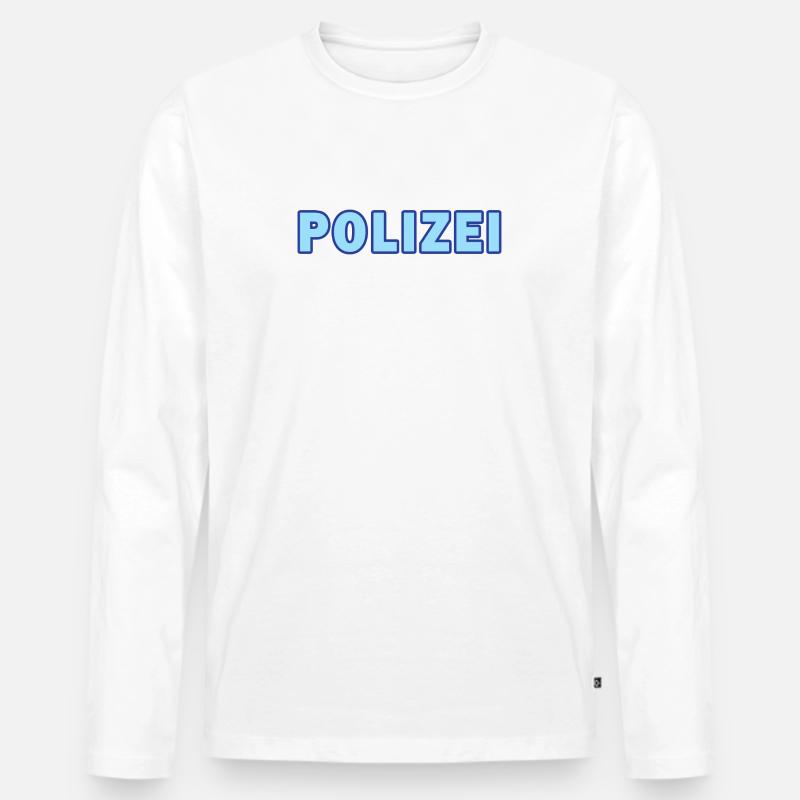 Polizei blockiert Neontext - Männer Premium Bio Langarmshirt - Weiß