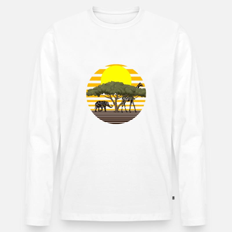 Afrika - Männer Premium Bio Langarmshirt - Weiß