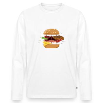 Anger / screaming hamburger - Men's Premium Organic Long Sleeve Shirt - white - Front - Nico (187cm)