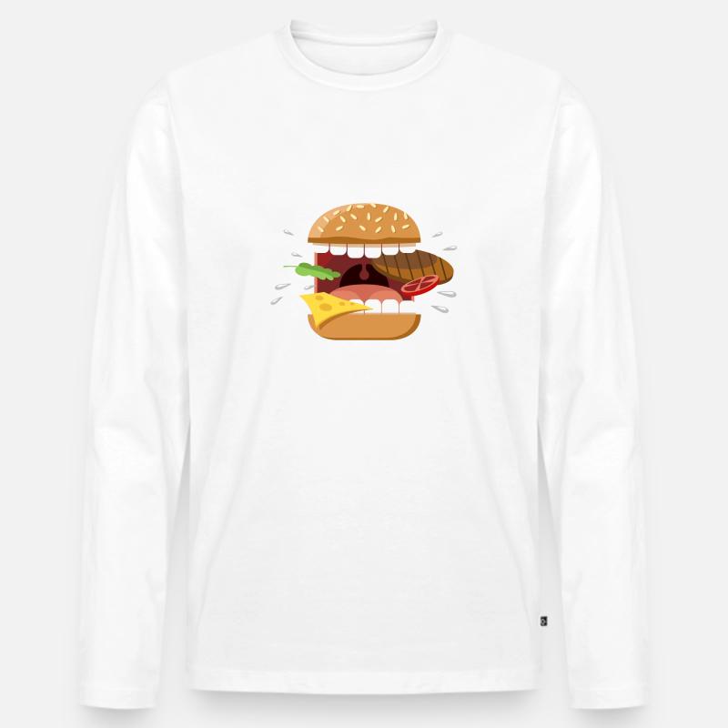 Wutburger / Schreiender Hamburger - Männer Premium Bio Langarmshirt - undefined