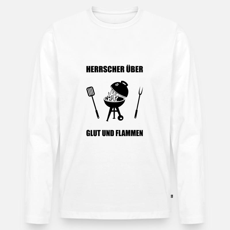 BBQ - Männer Premium Bio Langarmshirt - Weiß