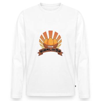 TEAM EIERLIKÖR - Männer Premium Bio Langarmshirt - Weiß - Vorne - Nico (187cm)