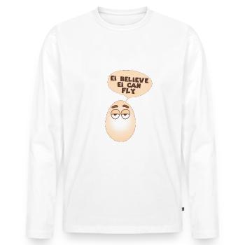 EI BELIEVE EI CAN FLY - Männer Premium Bio Langarmshirt - Weiß - Vorne - Nico (187cm)