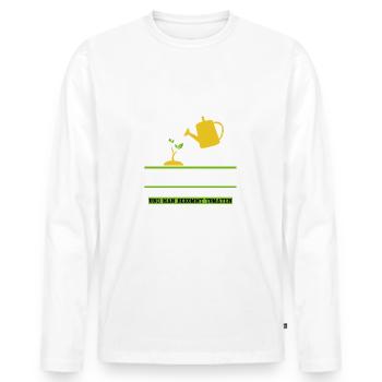 GÄRTNERN IST BILLIGER ALS EINE THERAPIE... - Männer Premium Bio Langarmshirt - Weiß - Vorne - Nico (187cm)